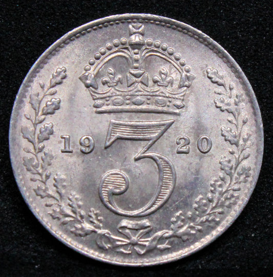 1920 3 pence, George V. S.4029 UNC