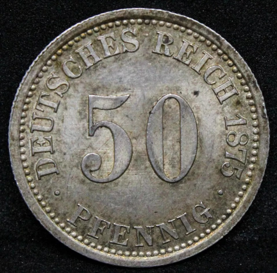 50 Pfennig 1875 -A German Empire. Wilhelm I. KM-6 UNC