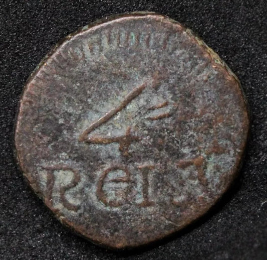 4 1/2 Reis ND(1801) Portugal-Goa. King Joao. KM-120 VF