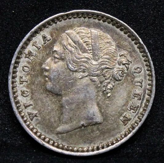 2 Annas 1841. British Indi.a- Queen Victoria. KM-460. aUNC SOLD..