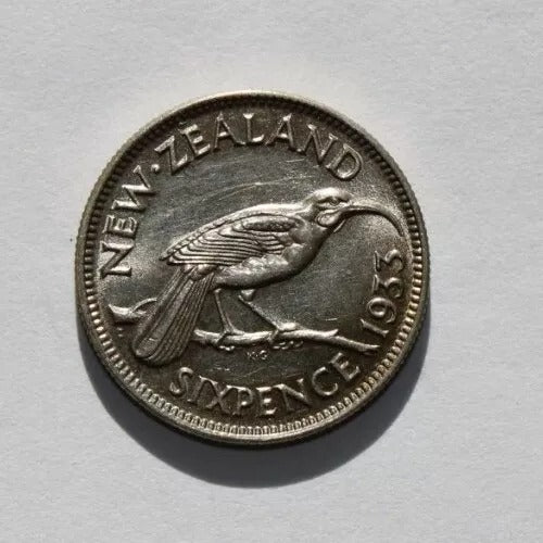 1933 Sixpence New Zealand George V UNC #2