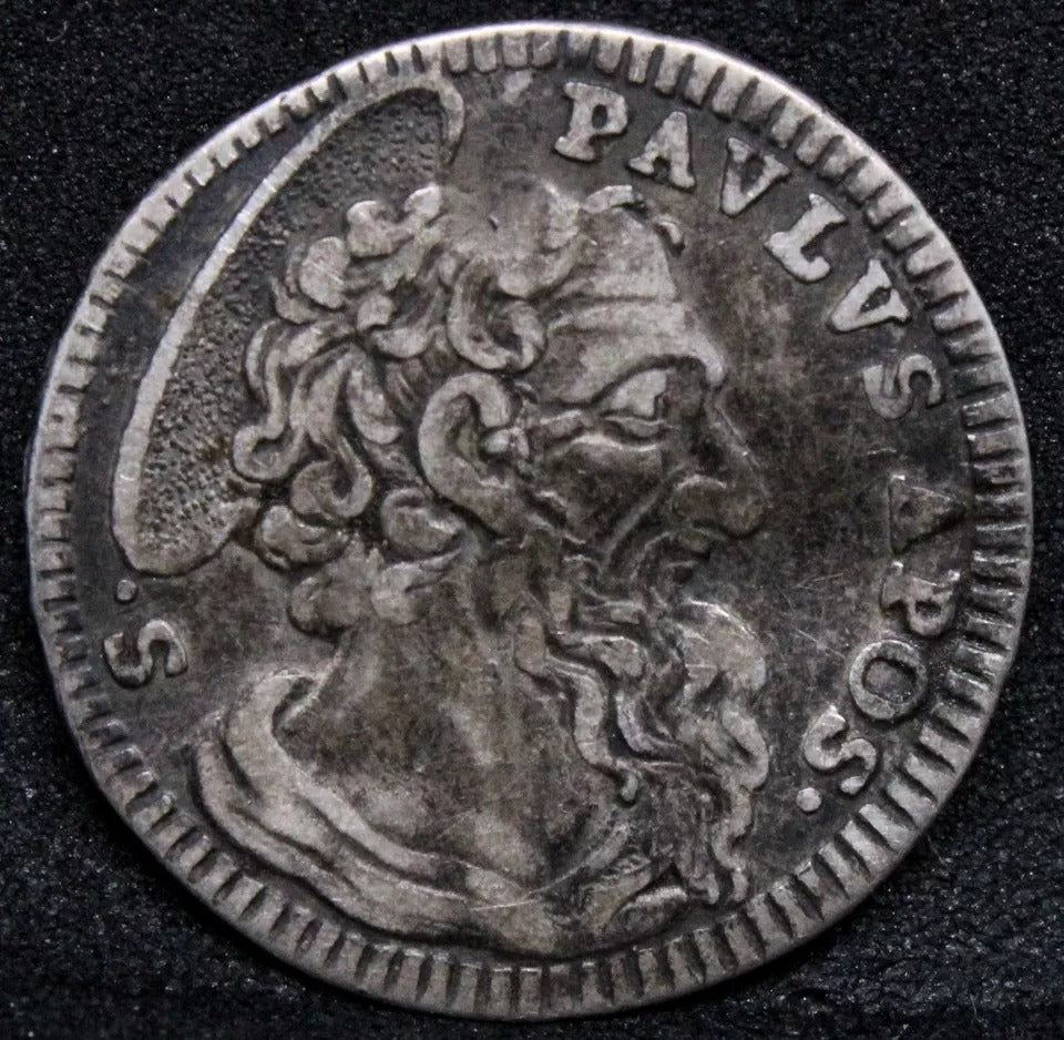 Grosso (1744) -V Papal States. Benedict XIV. KM-927 EF, Small bend