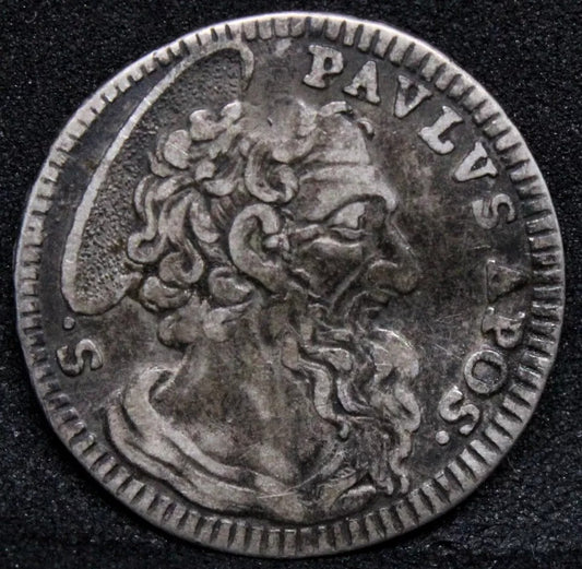 Grosso (1744) -V Papal States. Benedict XIV. KM-927 EF, Small bend