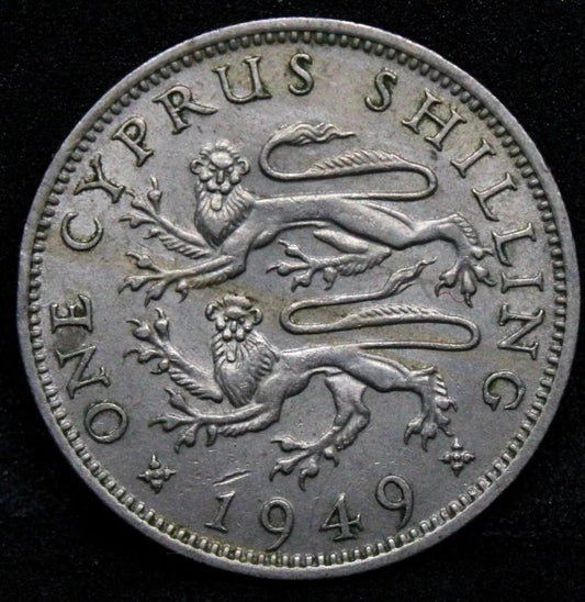 1 Shilling 1949, Cyprus George VI. KM-31. NEF