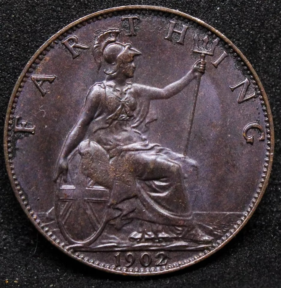 1 Farthing 1902, Edward Vii, Blakened At Mint. S.3992.