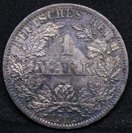 1 Mark 1915 -A German Empire. Wilhelm II. KM-14 UNC +colour