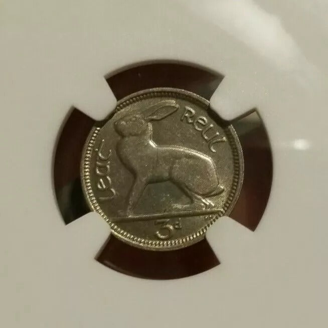 1933 Ireland Republic 3 Pence NGC MS61 KM 4 UNC