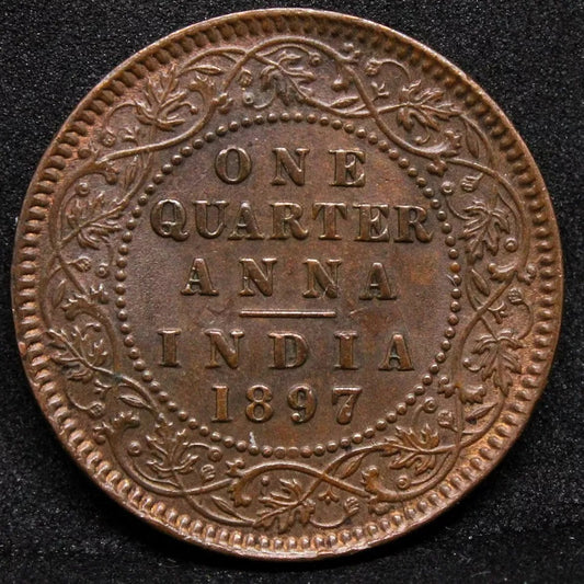 1/4 anna 1897. British-India. Queen Victoria. KM-486 UNC
