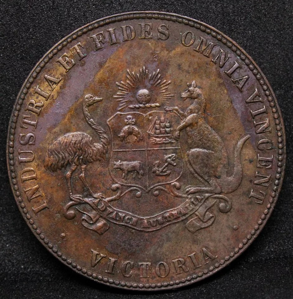 1861 Australia Ballarat Victoria J. R. Grundy Penny Token, High grade. KM-Tn78.1
