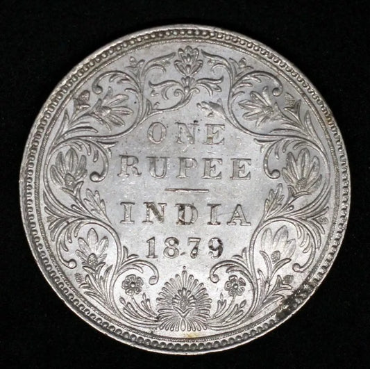 1879 Rupee, Queen Victoria, British-Indi.a. KM-492 aUNC SOLD..