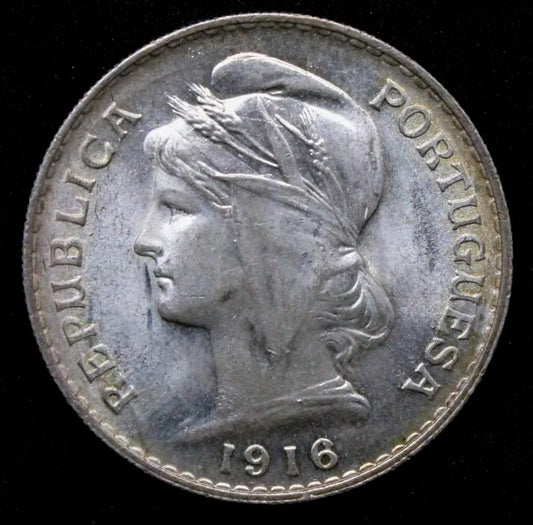 1916 50 Centavos, Portugal Republic. BU KM-561