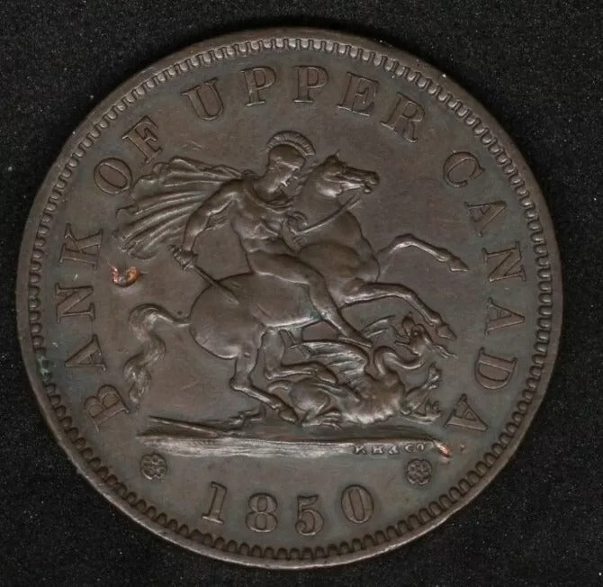 1850 Bank Of Upper Canada Penny Token