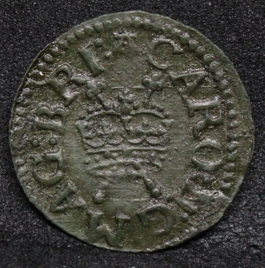 charles richmond copper farthing, late 1620s. MM-Lombardic A. Ever #60b, Peck 1