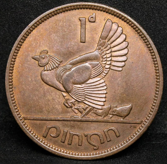 1 Penny 1943, Ireland Copper Coinage. KM-11 UNC SOLD..