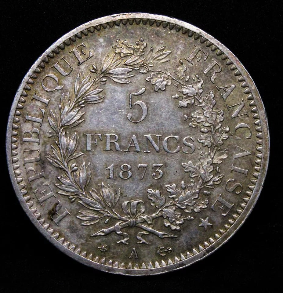 5 Francs 1873, France. KM-820.1 EF #2
