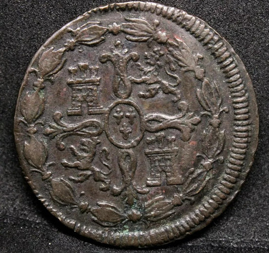 1817-J 8 Maravedis, Spain. Ferdinand VII. KM-461. GVF
