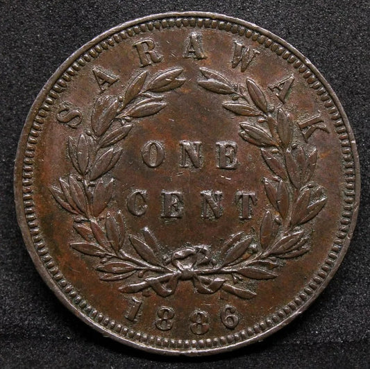 1886 1 Cent, Sarawak: British Protectorate. Early date,. KM6