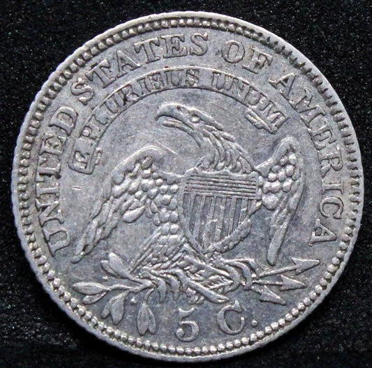 5 cents 1829, United States Silver. Half Dime. AU Capped Bust