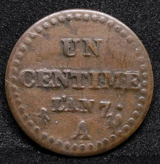 Un Centime, L'an 7 (1798). France First Republic. KM-646