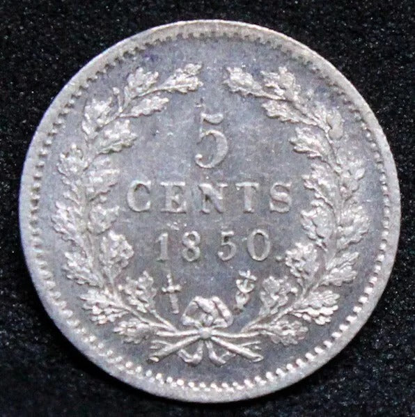 1850 netherlands 5 cents Willem III. KM-91 EF