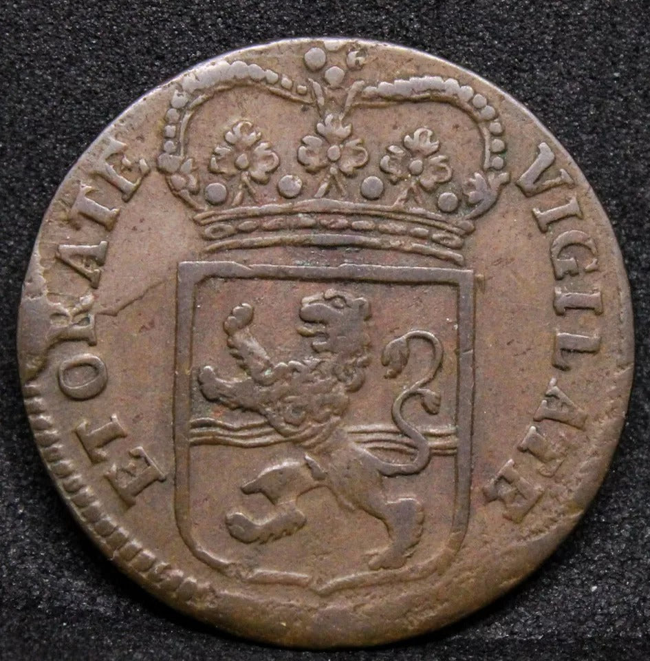1 Duit 1766 Small bust of William V , Overijssel (Dutch Republic) KM-102