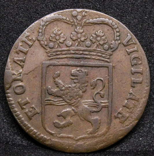 1 Duit 1766 Small bust of William V , Overijssel (Dutch Republic) KM-102
