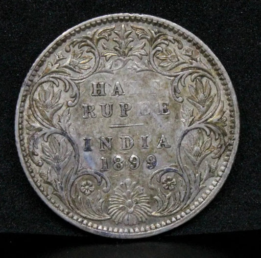 1899-B 1/2 Rupee British-India aEF KM-491