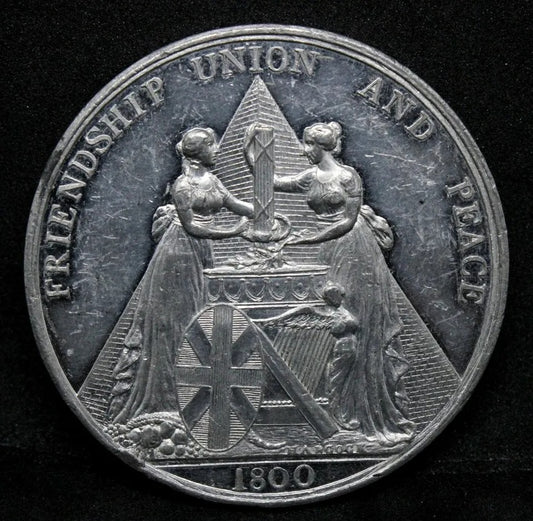 1800 Medal- Unification of Great Britain And Ireland, Tin(White Metal) BHM 494