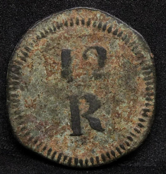 12 Reis, Portugal Goa. ND(1801) King Joao, KM-262. VF