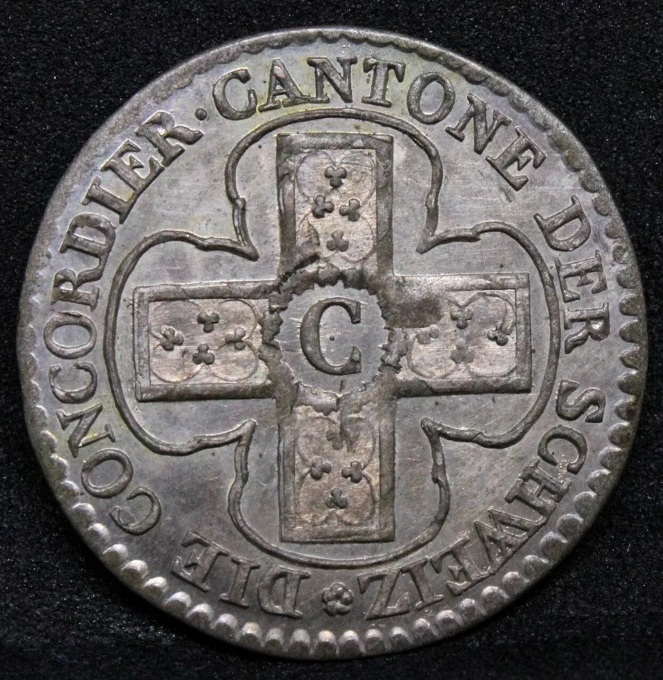 1 Batz 1826, Canton of Bern- Switzerland. struck on 1798 4 Kreuzer. KM-194 BU #2
