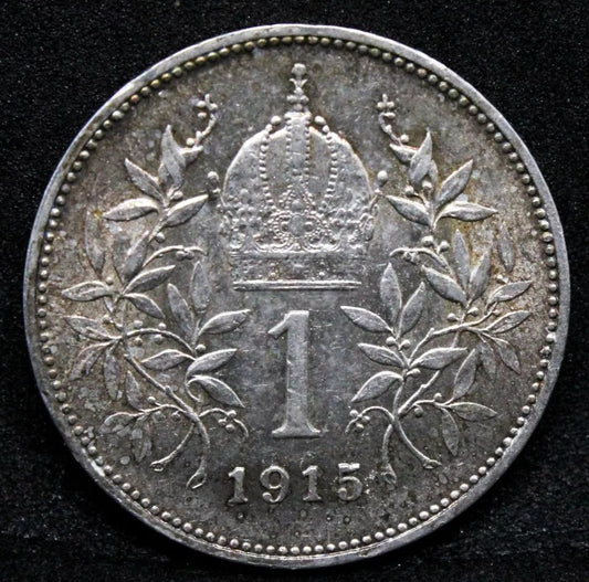 1 Krona 1915, Austria Silver. Francis Joseph I. KM-2820. UNC