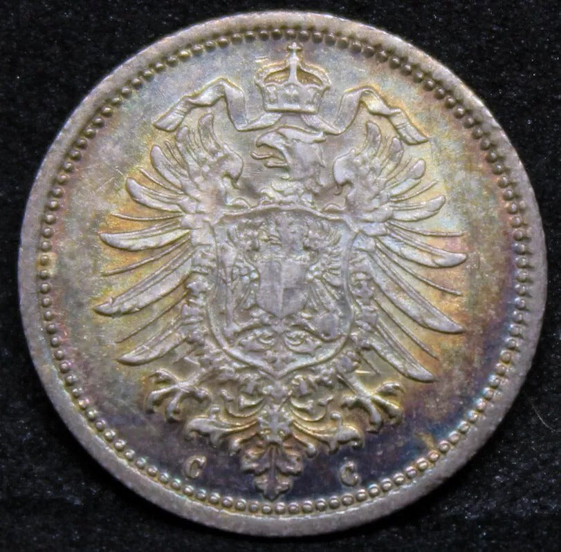 1875-C 20 Pfennig, Germany, Wilhelm I. KM-5, UNC