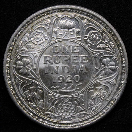 1 Rupee 1920-C (Calcutta Mint). British-India. George V. KM-524. BU