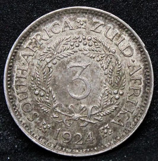 3 pence 1924, South Africa George V. gEF. KM15a GEF