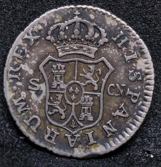 1/2 Real 1793. Spain Seville Mint. Carolus IIII. KM#438.2