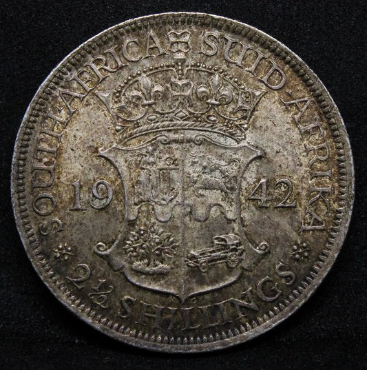 2 1/2 Shillings 1942. South Africa. George VI. KM-30. aUNC