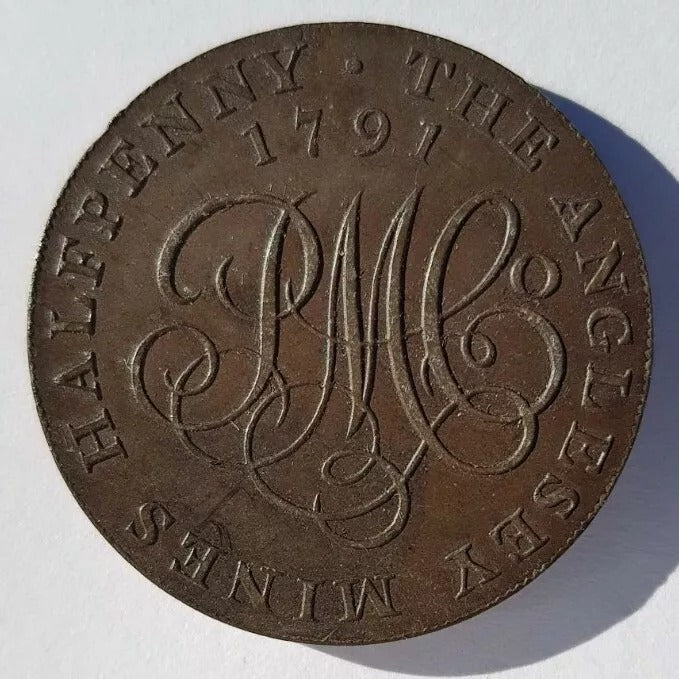 1791 Anglesey Mines 1/2 penny token, D&H 387, Mint condition UNC