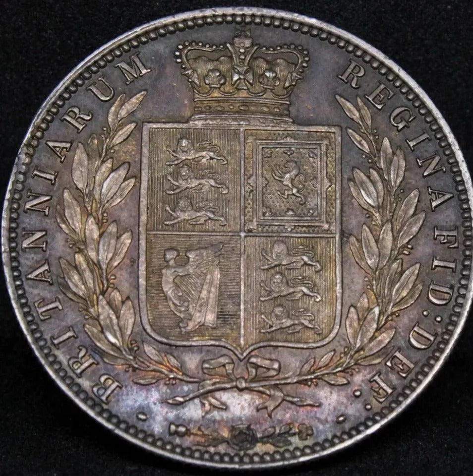 1/2 Crown 1874, Victoria Young Head. S.3889 UNC+colour