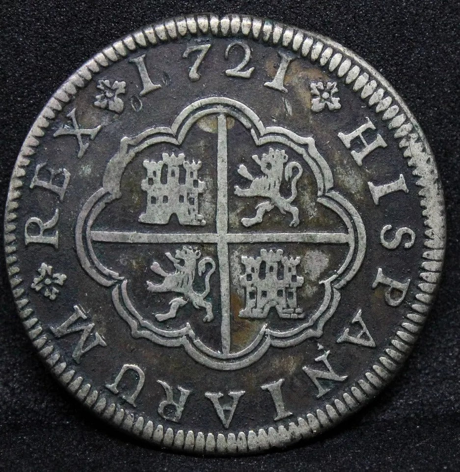2 Reales 1721. Segovia Mint, Spain. Philip II. KM-297,