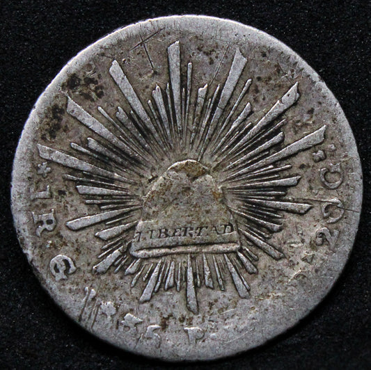 1 Real 1835 Go PJ .Mexico silver coin KM-372.6