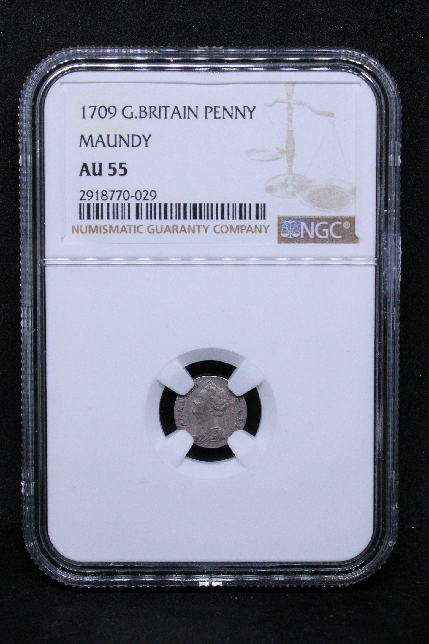1709 G.BRITAIN PENNY MAUNDY  Queen Anne. S.3598 NGC AU 55