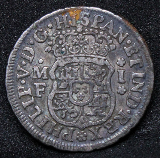1738 real, Mexico Silver coin. Philip V KM75.1