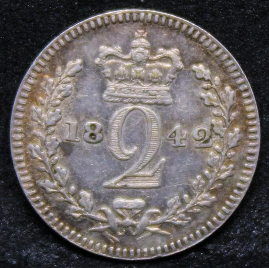 2 penny maundy issue 1842. Queen Victoria. S.3914. EF