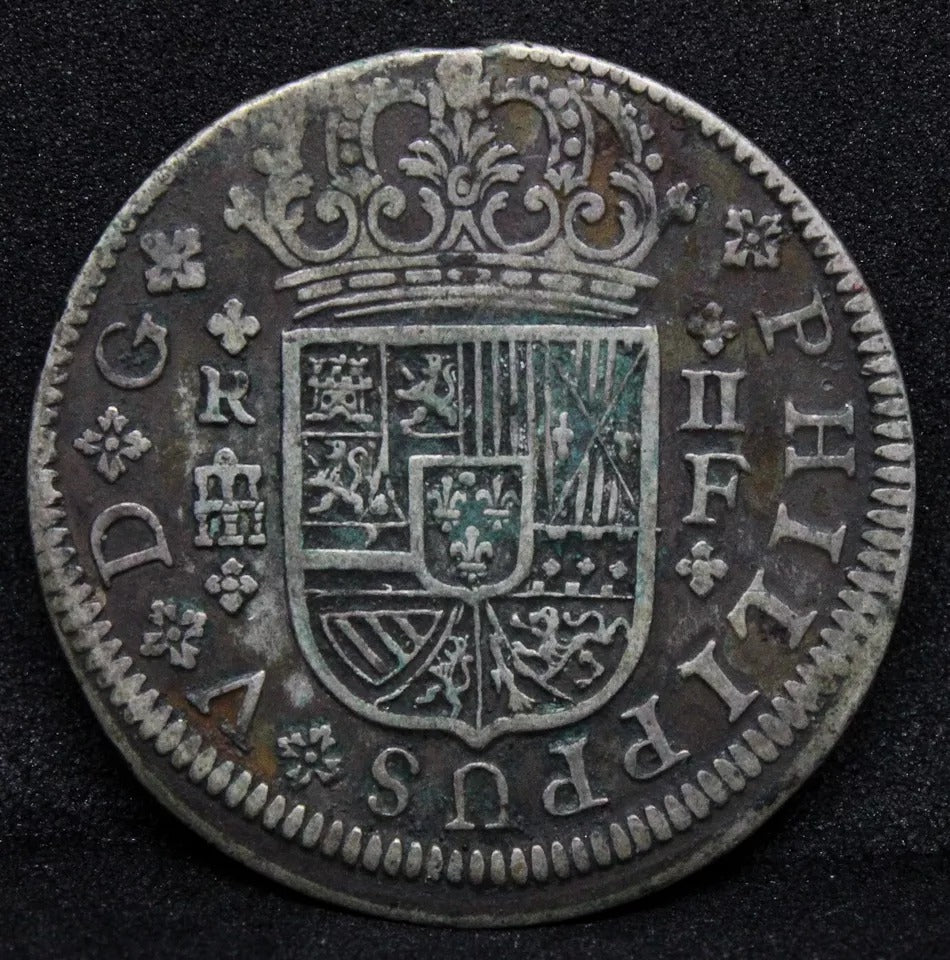 2 Reales 1721. Segovia Mint, Spain. Philip II. KM-297,