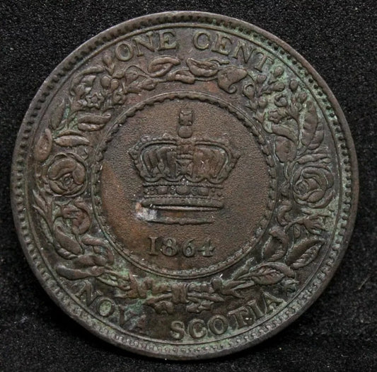 1864 Nova Scotia Cent, Queen Victoria. Km-8.2