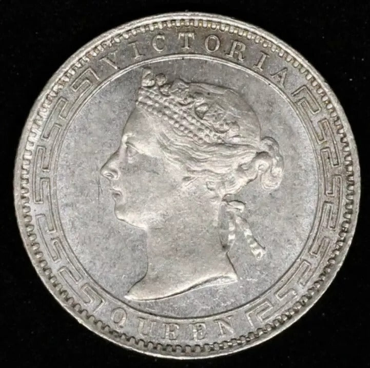 1893 25 Cent, Ceylon. Queen Victoria, BUNC, Full Lustre