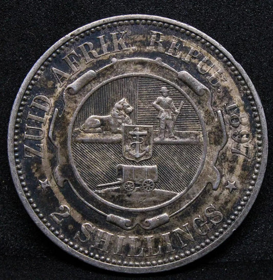 2 1/2 shillings 1897 South Africa. KM-7 UNC Toned