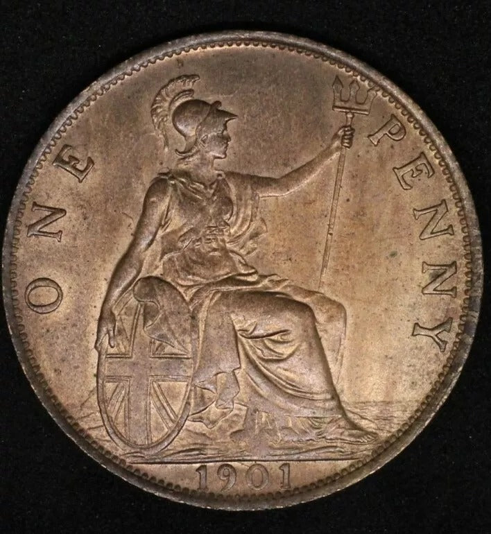 1901 Penny Victoria UNC RED