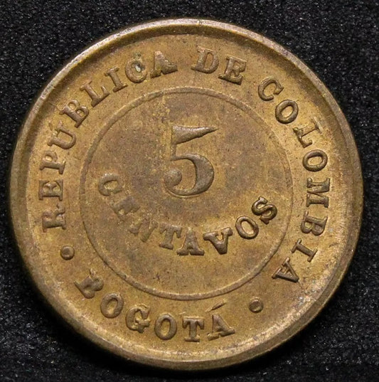 BOGOTA LEPROSARIUM 1901 5 centavos coin KM-L2