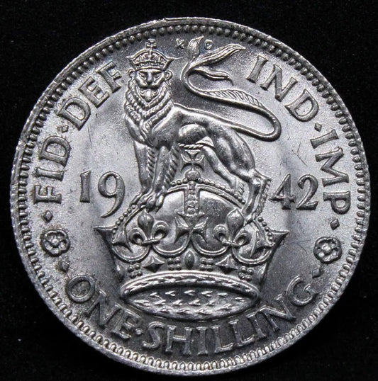 1 Shilling 1942 English Crest. George VI. S.4083. UNC